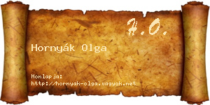 Hornyák Olga névjegykártya