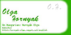 olga hornyak business card